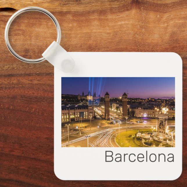 Barcelona Plaza de Espana Catalonia Spain Sunset Key Ring (Front)