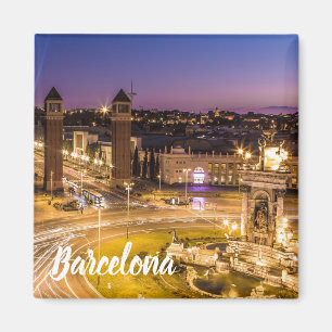 Barcelona Plaza de Espana Catalonia Spain Sunset Magnet