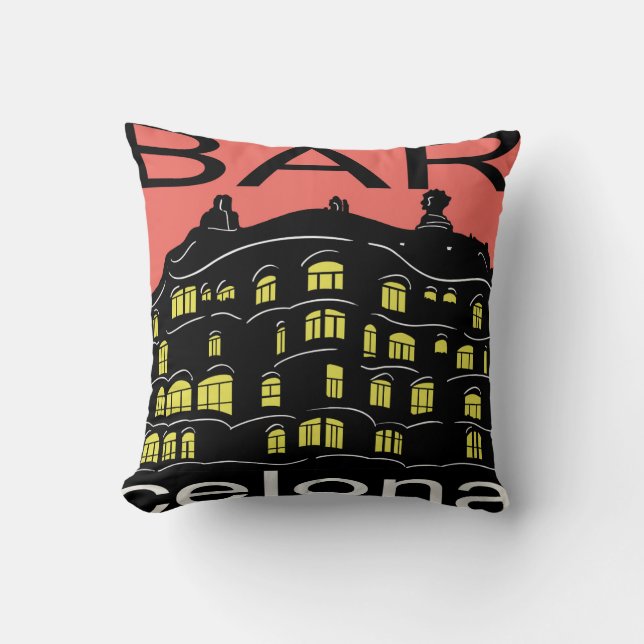 Barcelona Polyester Throw Pillow 16" x 16" (Front)