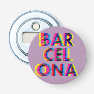 Barcelona Psychedelic Glitch Customisable Colour Bottle Opener