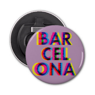 Barcelona Psychedelic Glitch Customisable Colour Bottle Opener