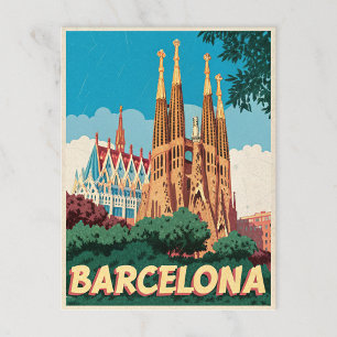 Barcelona Retro Postcard