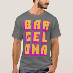 Barcelona Retro Style Typography Design T-Shirt