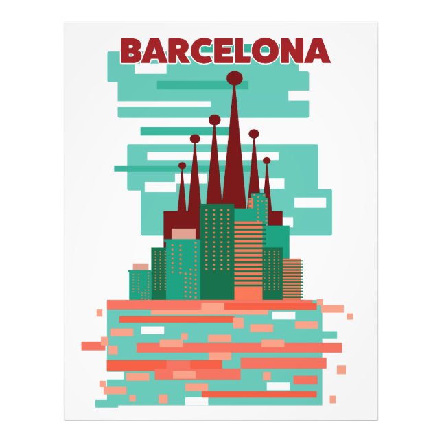 Barcelona retro Travel poster (Front)