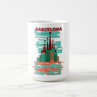Barcelona retro Travel poster Coffee Mug