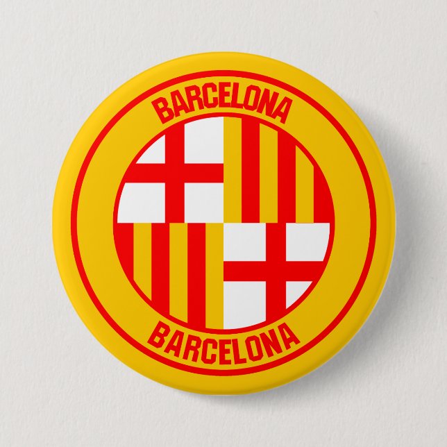 Barcelona Round Emblem 7.5 Cm Round Badge (Front)