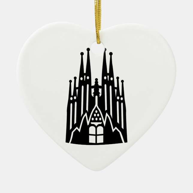 Barcelona Sagrada Familia Ceramic Tree Decoration (Front)