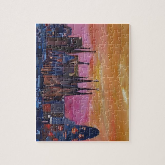 Barcelona Skyline and Torre Agbar, Sagrada Familia Jigsaw Puzzle (Vertical)