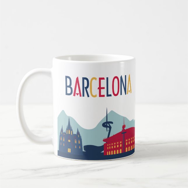 Barcelona Skyline Coffee Mug (Left)
