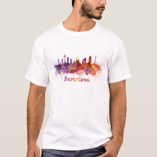 Barcelona skyline in watercolor T-Shirt