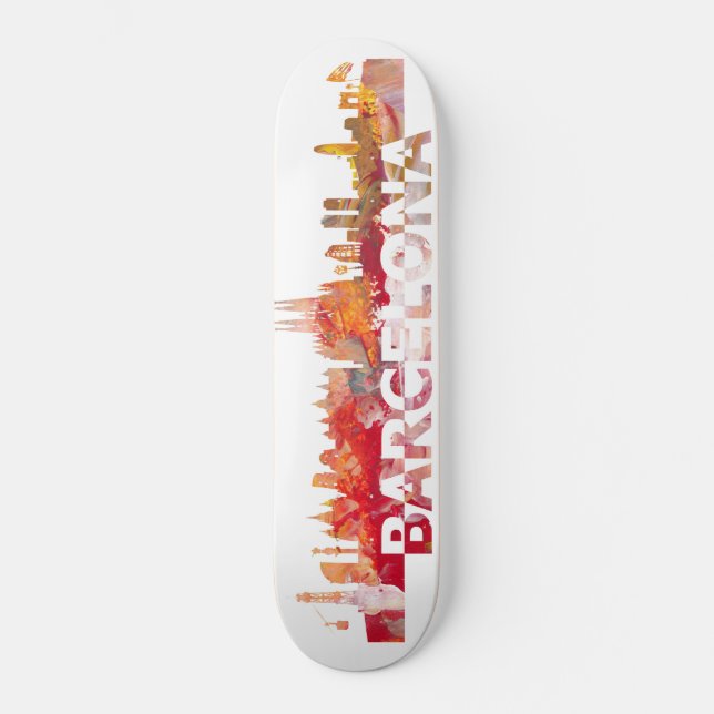 Barcelona Skyline Skateboard (Front)