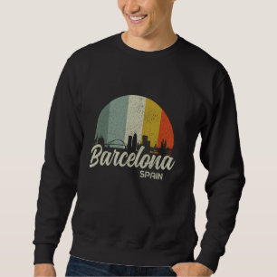 Barcelona Skyline Spain Spanish Vintage Souvenir Sweatshirt