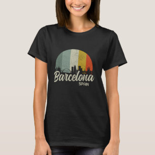 Barcelona Skyline Spain Spanish Vintage Souvenir T-Shirt