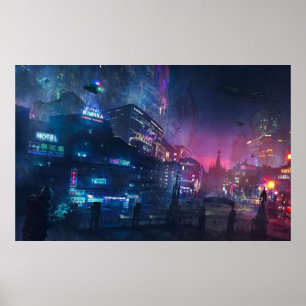 Barcelona Smoke  Neons Sant Pau i La Sagrada Famil Poster