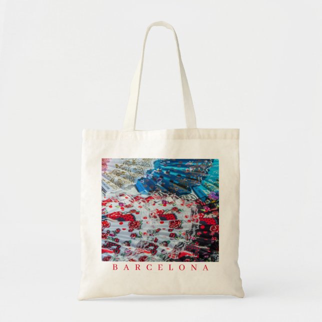 Barcelona souvenir fans view tote bag (Front)