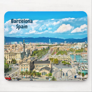 Barcelona, Spain Beautiful City View Mouse Mat