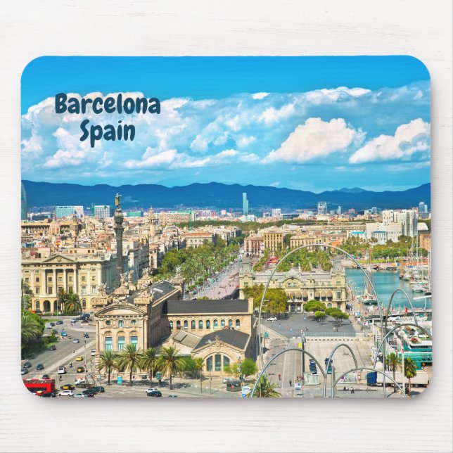 Barcelona, Spain Beautiful City View   Mouse Mat (Front)