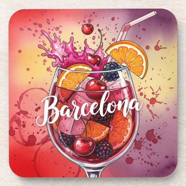 Barcelona, Spain, by Natasha Us  Coaster (Front)