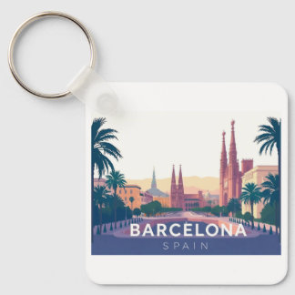 Barcelona Spain Cathedral of Barcelona Travel Key Ring