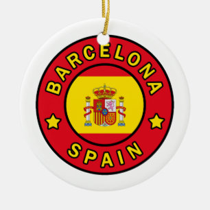 Barcelona Spain Ceramic Tree Decoration