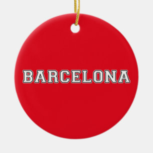 Barcelona Spain Ceramic Tree Decoration