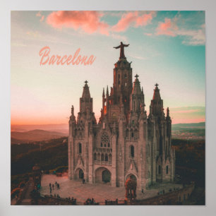 Barcelona Spain Church Poster