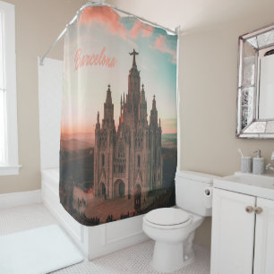 Barcelona Spain Church Shower Curtain