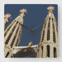 Barcelona Spain Church Square Wall Clock
