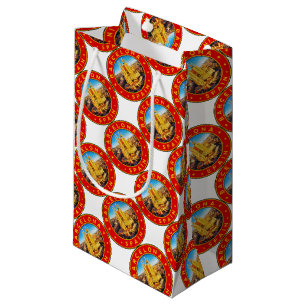 Barcelona, Spain, circle, red Small Gift Bag