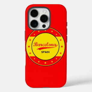 Barcelona, Spain, circle with flag colours iPhone 16 Pro Case