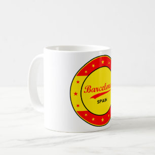 Barcelona, Spain, circle with flag colours Coffee Mug