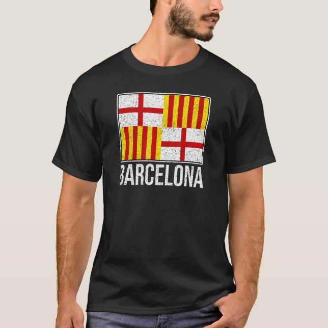 BARCELONA SPAIN CITY FLAG CATALONIA 1 T-Shirt (Front)