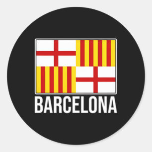 Barcelona Spain City Flag Catalonia Classic Round Sticker