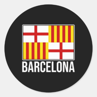 Barcelona Spain City Flag Catalonia Classic Round Sticker