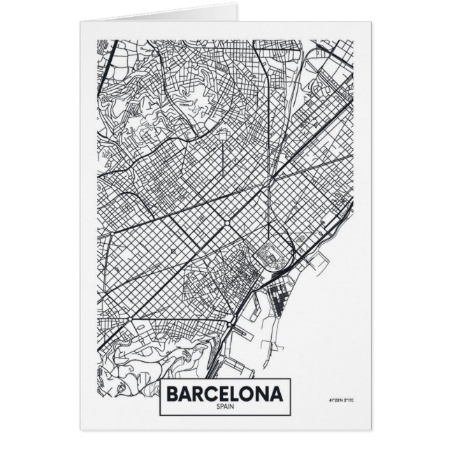 Barcelona, Spain | City Map (Front)