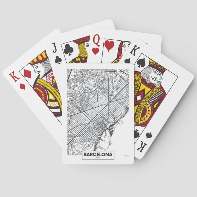 Barcelona, Spain | City Map Playing Cards (Back)