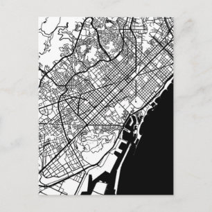 Barcelona Spain City Map Postcard
