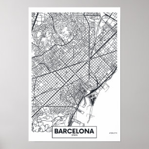 Barcelona, Spain City Map Poster