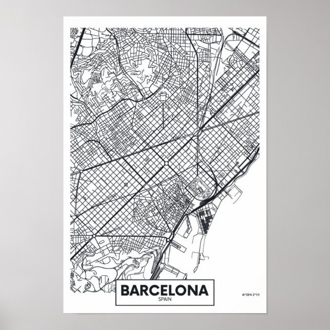 Barcelona, Spain | City Map Poster (Front)