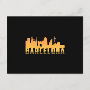 Barcelona Spain City Skyline Cityscape Funny Gift Postcard