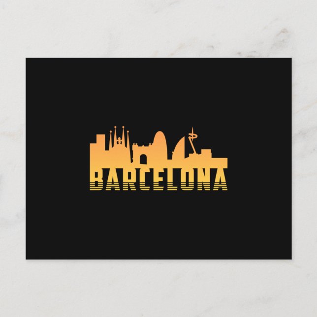 Barcelona Spain City Skyline Cityscape Funny Gift Postcard (Front)