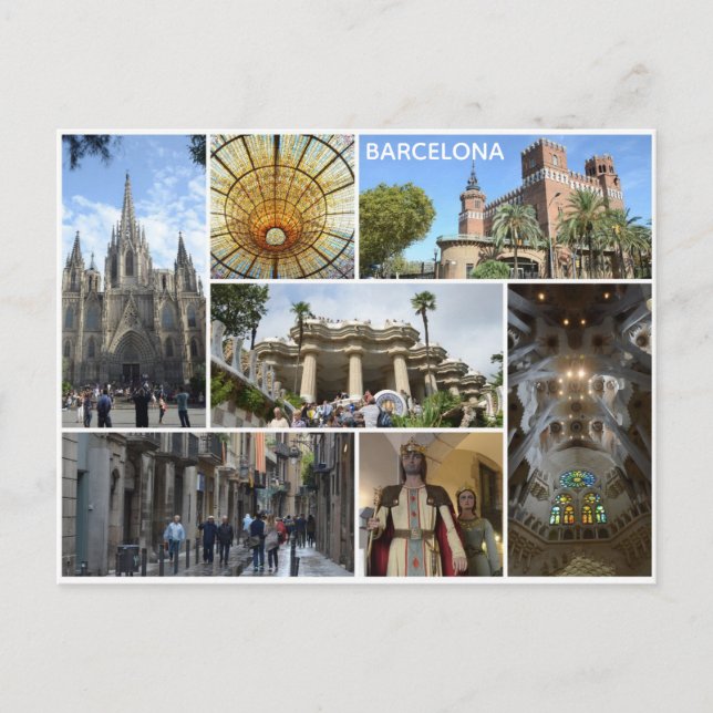Barcelona Spain City Travel Photos Postcard (Front)