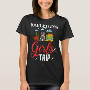 Barcelona Spain City Trip Skyline Map Travel T-Shirt