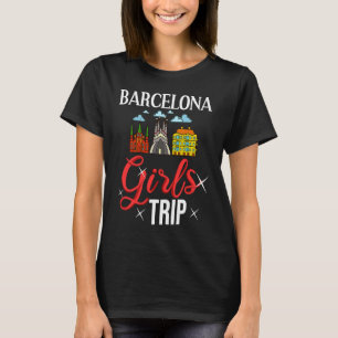 Barcelona Spain City Trip Skyline Map Travel T-Shirt