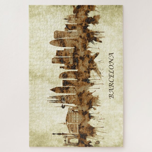 Barcelona Spain Cityscape Jigsaw Puzzle (Vertical)