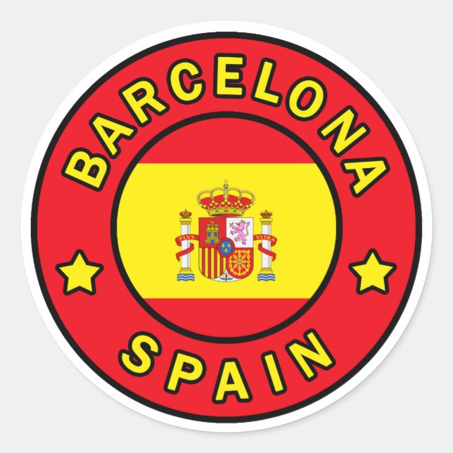Barcelona Spain Classic Round Sticker (Front)