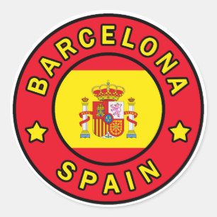Barcelona Spain Classic Round Sticker