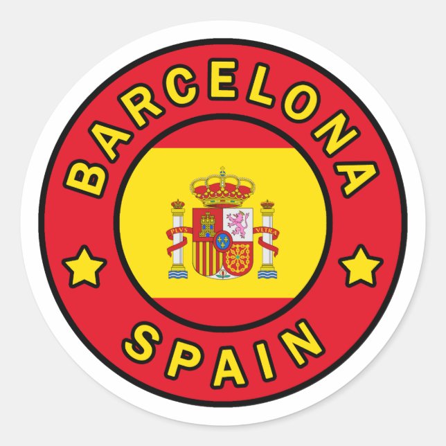 Barcelona Spain Classic Round Sticker (Front)