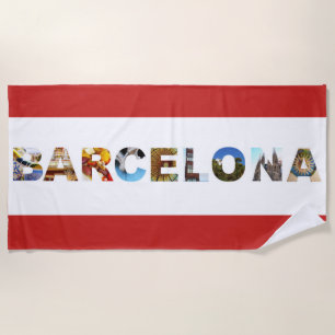 Barcelona Spain Colourful Architecture Photo Beach Towel