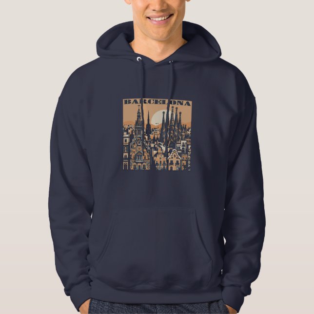 Barcelona Spain Europe Hoodie (Front)